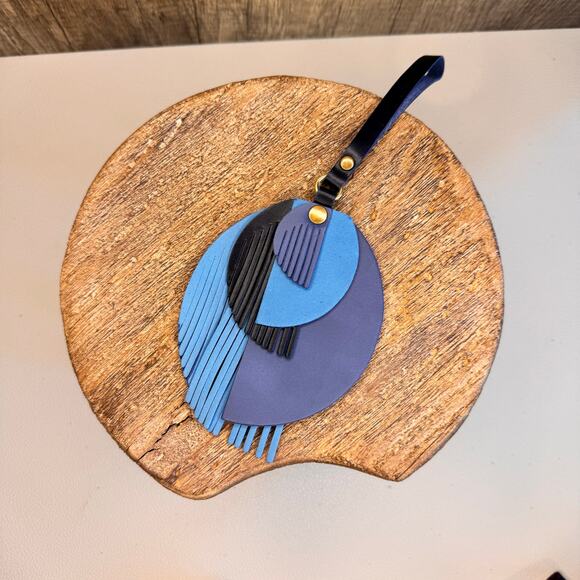 Portland Leather Picasso Tassel Bag Charm OCEAN Picasso Tassel Boho Purse Charm - Picture 3 of 6